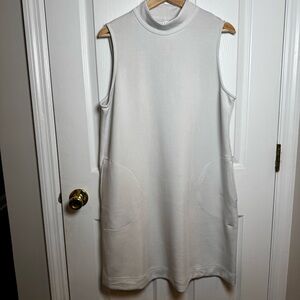 Spanx AirEssentials Mock Neck Dress NWT White Cloud Mid-Length Pockets XL